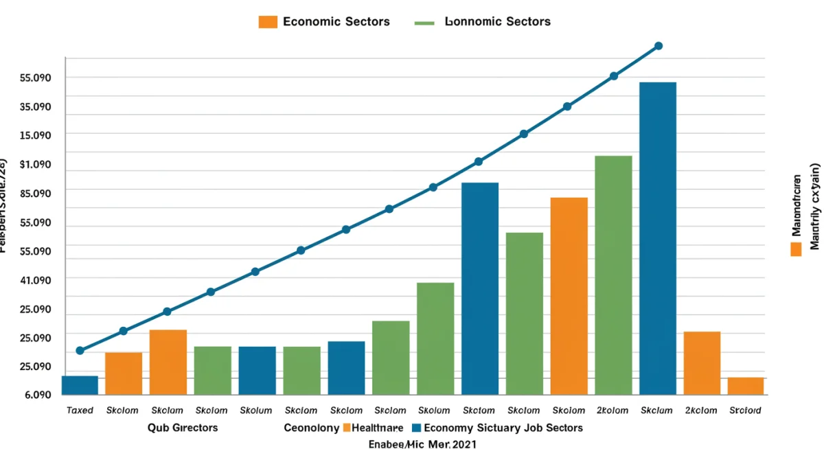 Bar graph showing positive job growth trends in key US economic sectors.