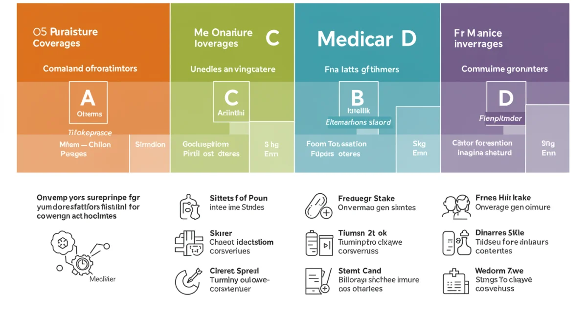 Infographic detailing Medicare Parts A, B, C, D coverage options