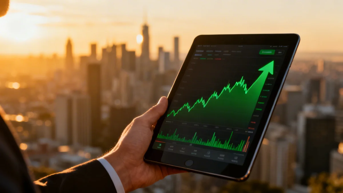 Investor reviewing stock market trends on a tablet, symbolizing informed investment choices.