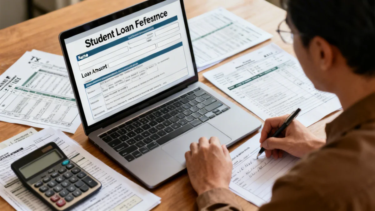 Person applying for federal student loan forgiveness online