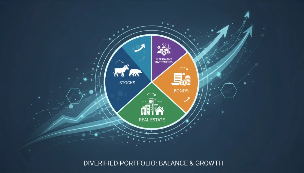 Diversified investment portfolio with various asset classes