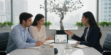 Financial advisor discussing 401(k) strategies with clients