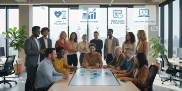 Diverse employees enjoying modern office benefits