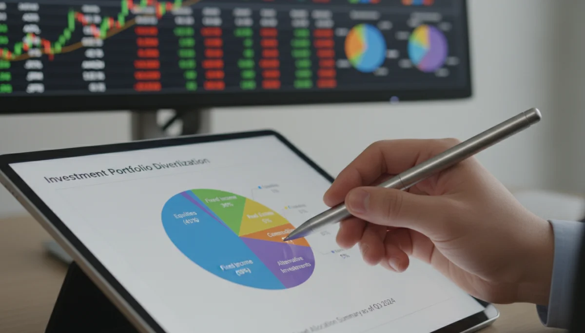 Diversified investment portfolio statement showing asset allocation