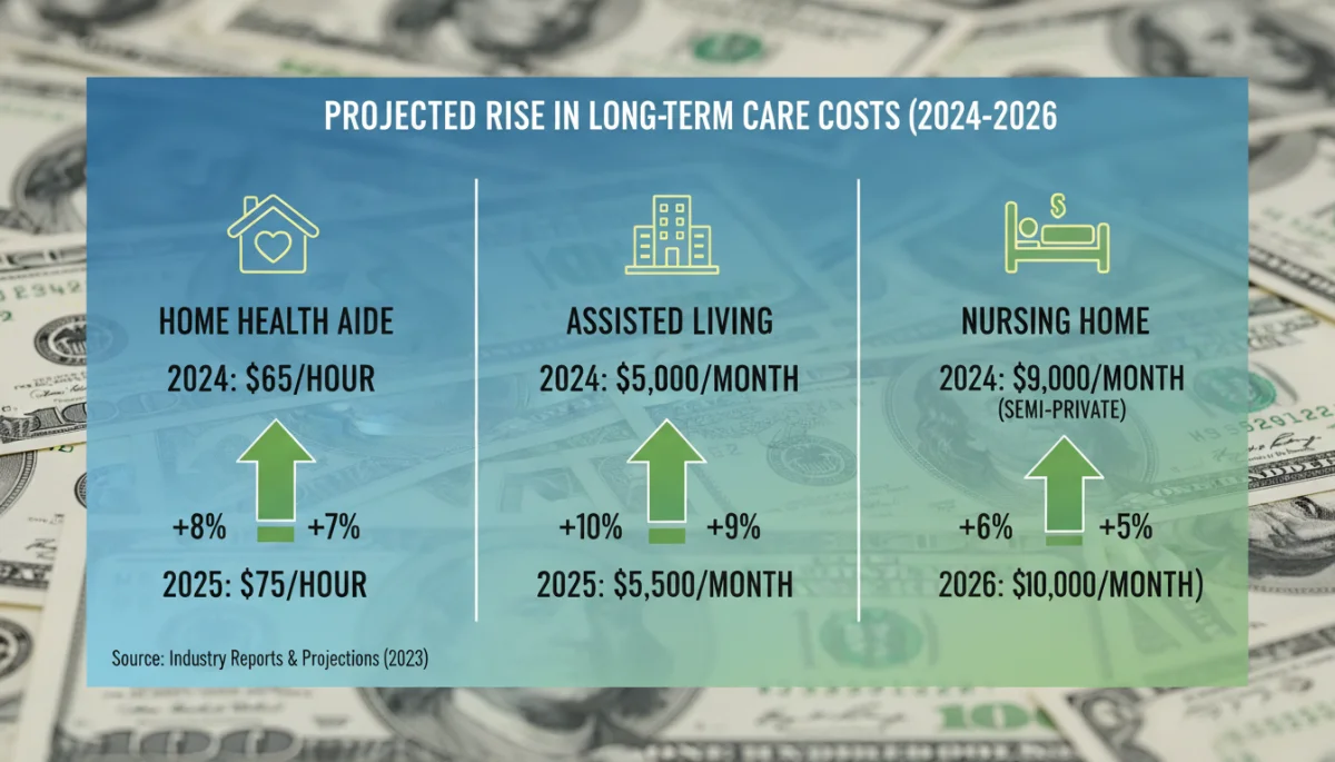 Projected long-term care cost increases infographic
