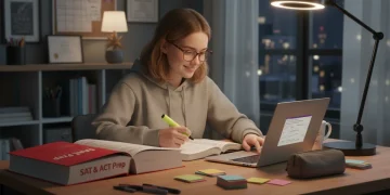 Dedicated student studying for 2026 SAT ACT exam