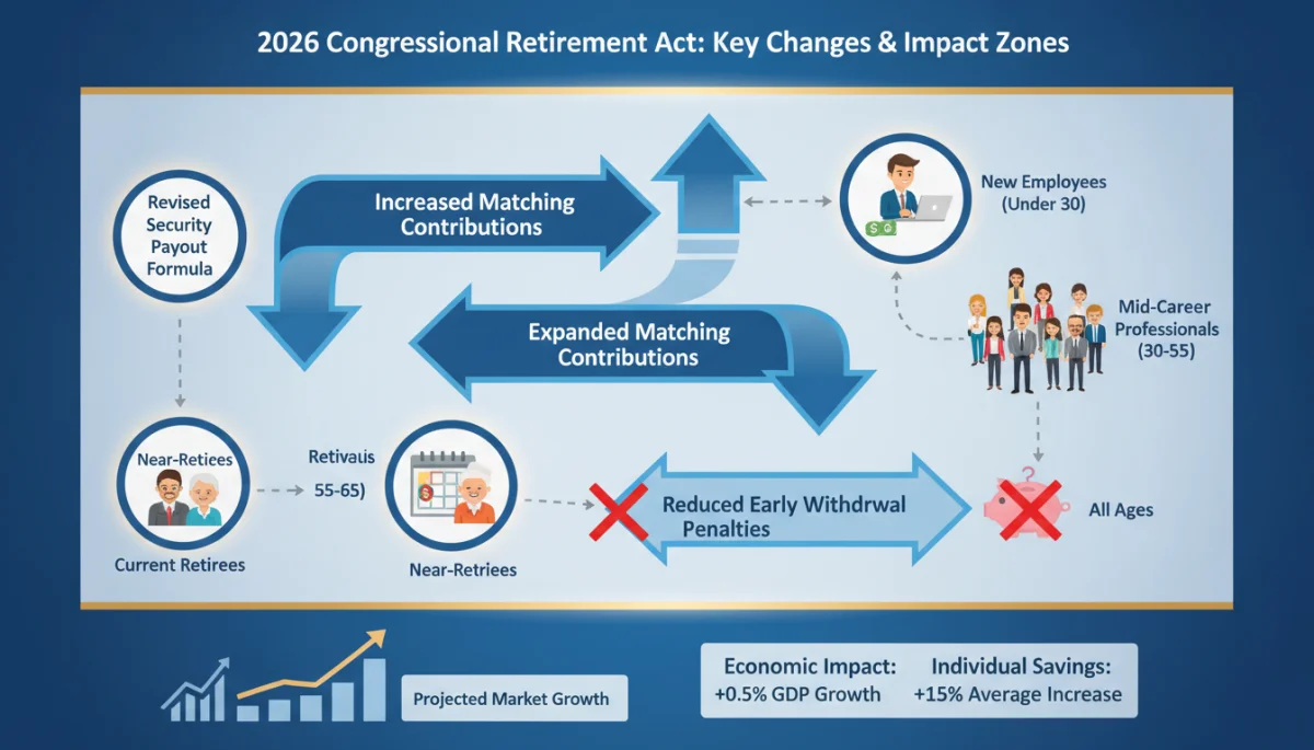 Infographic showing impact of 2026 Congressional Act on retirement benefits